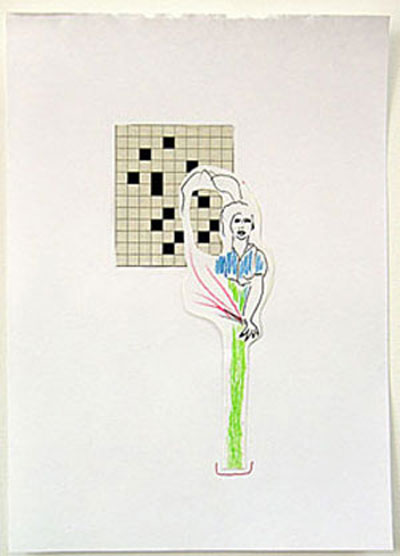 Collage et crayon sur papier