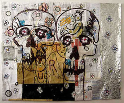 Denis Brun - Collages plastifi&eacute;s au ruban adh&eacute;sif