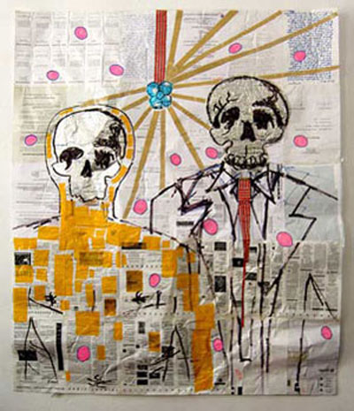Denis Brun - Collages plastifi&eacute;s au ruban adh&eacute;sif