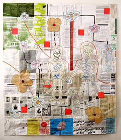 Denis Brun - Collages plastifi&eacute;s au ruban adh&eacute;sif