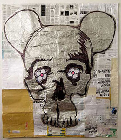 Denis Brun - Collages plastifi&eacute;s au ruban adh&eacute;sif