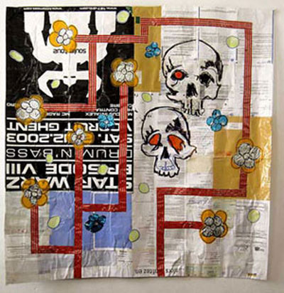 Denis Brun - Collages plastifi&eacute;s au ruban adh&eacute;sif