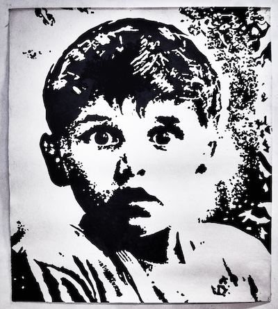 Denis BRUN, His First Soundz (Mirror-Remix1)
Encre de Chine sur papier artisanal - 140/150cm - 2025