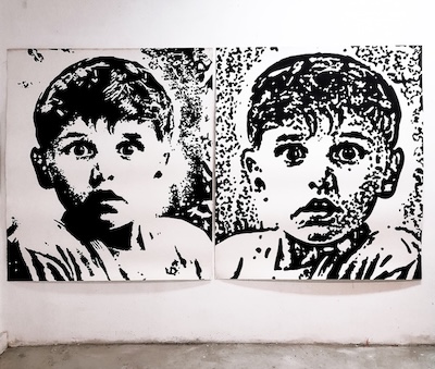 Denis BRUN, His First Soundz (Mirror-Remix1&2)
Encre de Chine sur papier artisanal - 140/150cm - 2025