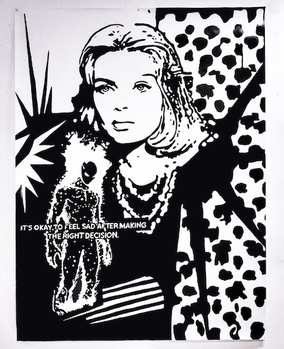 Denis BRUN, Nico Not Guilty.
Encre de Chine sur papier Canson - 150/200cm - 2025.