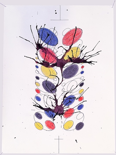 Denis BRUN, Cells doing their things
Crayon et encre de Chine sur papier
21/29,7cm - 2022