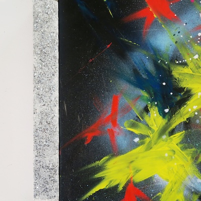 The trip 6 (Bad Painting Remix)
Peinture acrylique sur toile, bois, carton, paillettes, ruban adhésif. - 65/55/6,5cm - 2023 The trip 6 (Bad Painting Remix)
Peinture acrylique sur toile, bois, carton, paillettes, ruban adhésif. - 65/55/6,5cm - 2023