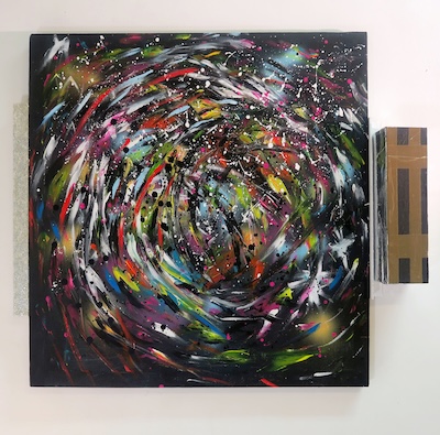 Denis BRUN, The trip 7 (Bad Painting Remix)
Peinture acrylique sur toile, bois, carton, paillettes, ruban adhésif. - 97/81/10cm - 2023 Denis BRUN, The trip 7 (Bad Painting Remix)
Peinture acrylique sur toile, bois, carton, paillettes, ruban adhésif. - 97/81/10cm - 2023