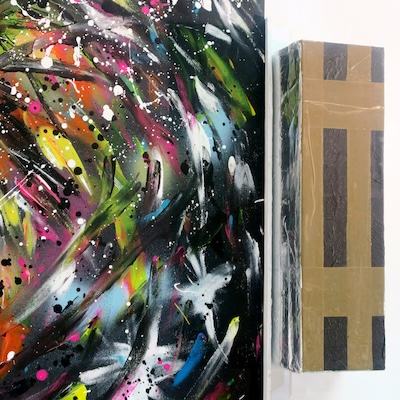 Denis BRUN, The trip 7 (Bad Painting Remix)
Peinture acrylique sur toile, bois, carton, paillettes, ruban adhésif. - 97/81/10cm - 2023 Denis BRUN, The trip 7 (Bad Painting Remix)
Peinture acrylique sur toile, bois, carton, paillettes, ruban adhésif. - 97/81/10cm - 2023