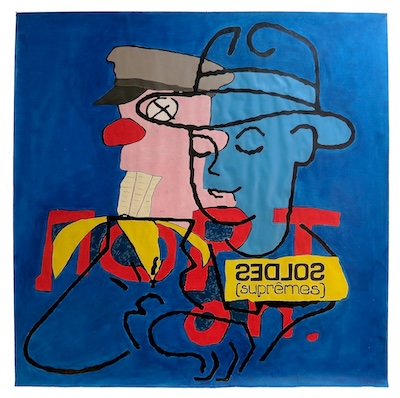 Denis BRUN - Die blauen liebhaber (do you have time ? - Remix 2) Acrylique, encre de Chine sur papier - 150/150cm - 2025 Denis BRUN - Die blauen liebhaber (do you have time ? - Remix 2) Acrylique, encre de Chine sur papier - 150/150cm - 2025